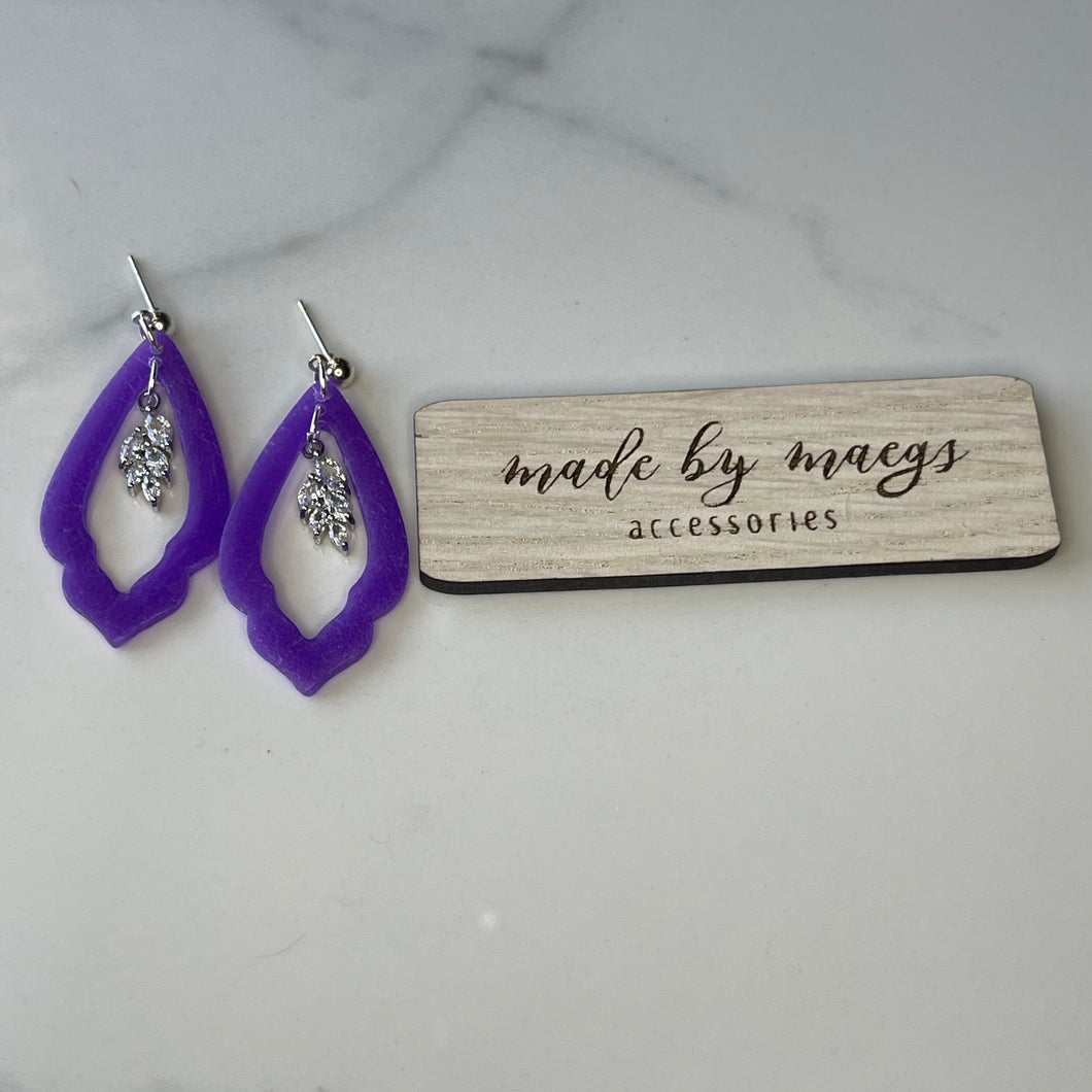 Valentine’s Collection - Translucent Purple Cutout Dangles