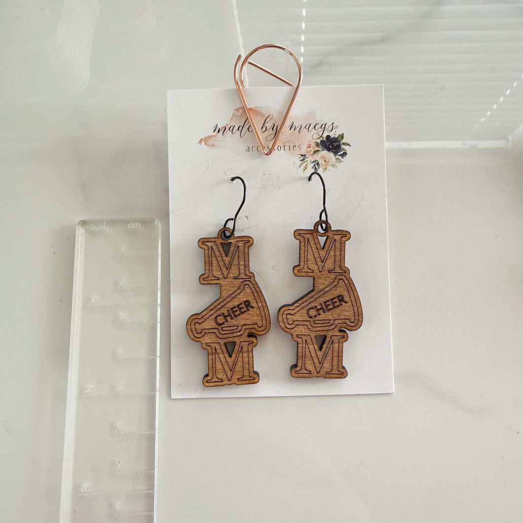 Wooden - Cheer Mom Dangles