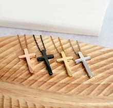 Load image into Gallery viewer, Petite Cross Necklace — Leave Notes at Checkout
