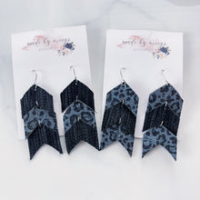 Load image into Gallery viewer, Leather - Black &amp; Charcoal Leopard Arrows - Dangles
