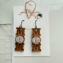 Load image into Gallery viewer, Wooden - Volleyball Mom Dangles
