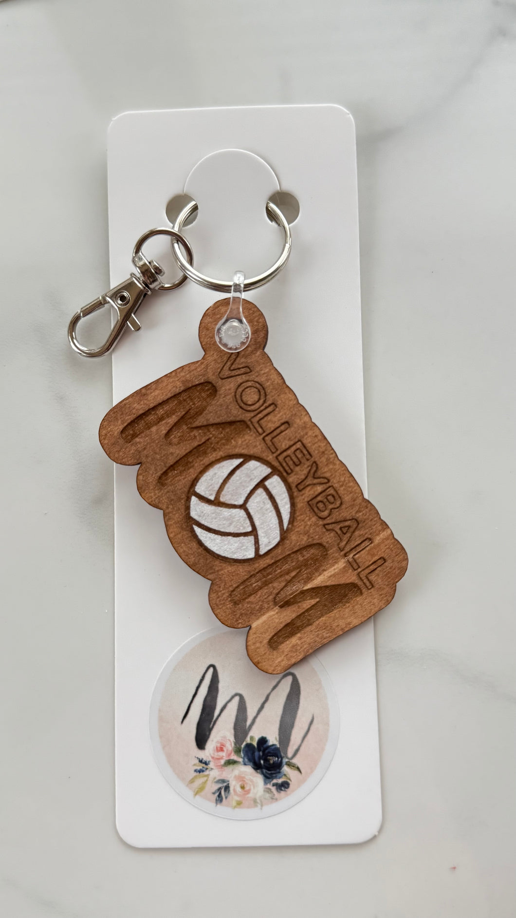 Keychain - Wooden - Volleyball Mom