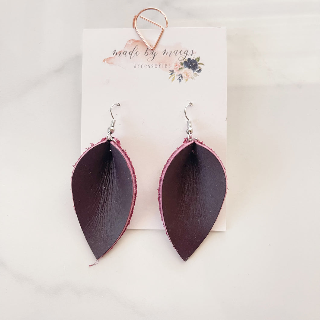 Leather - Burgundy - Pinched Drops