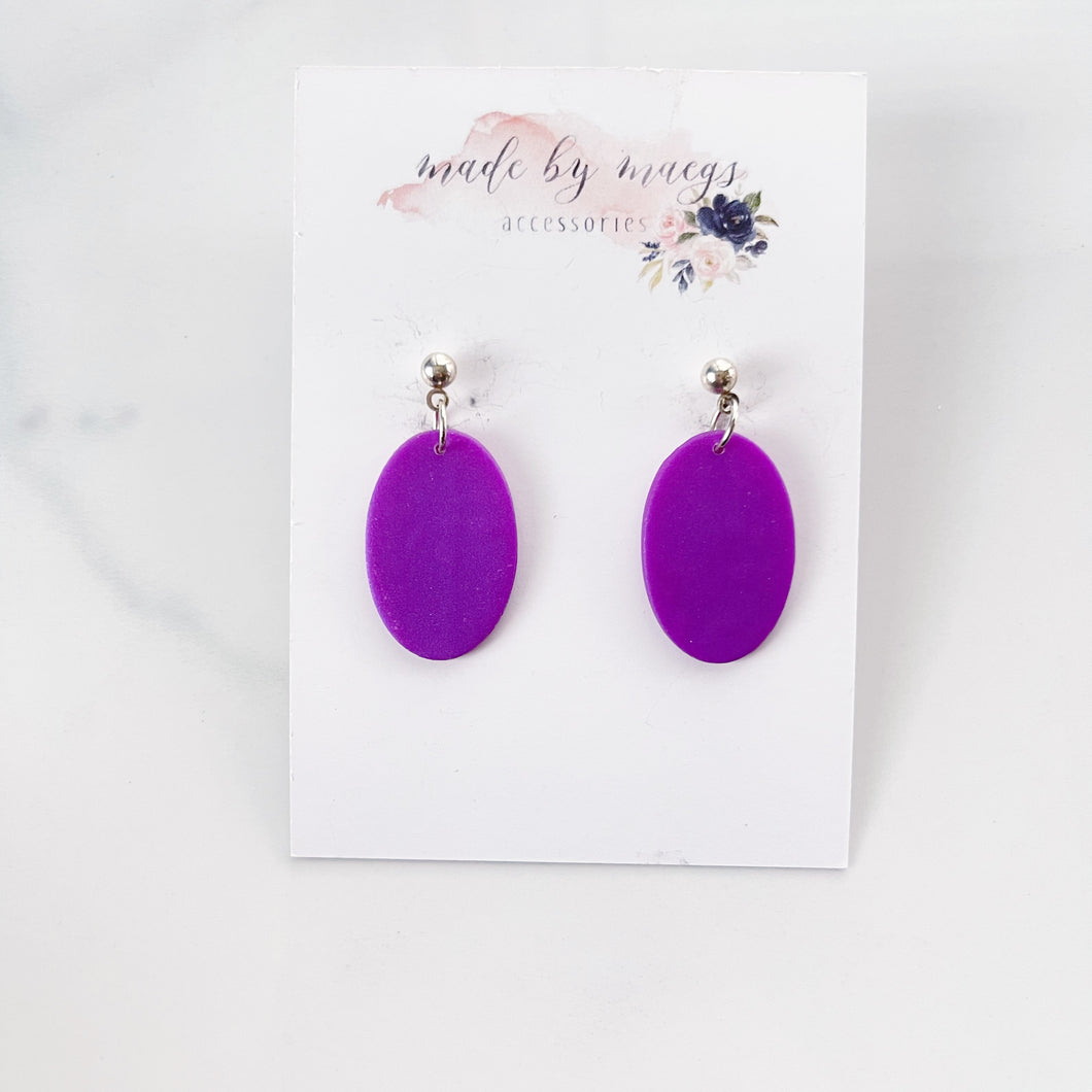 Valentine’s Collection - Shimmer Purple Clay Oval Dangles