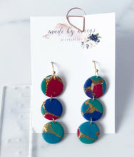 Load image into Gallery viewer, Clay - Jewel Tones - Triple Dot Dangles
