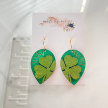 Load image into Gallery viewer, Wooden Shamrock Dangles
