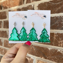 Load image into Gallery viewer, Glitter Christmas Tree Dangles
