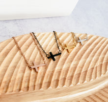 Load image into Gallery viewer, Mini Cross Necklace — Leave Notes at Checkout
