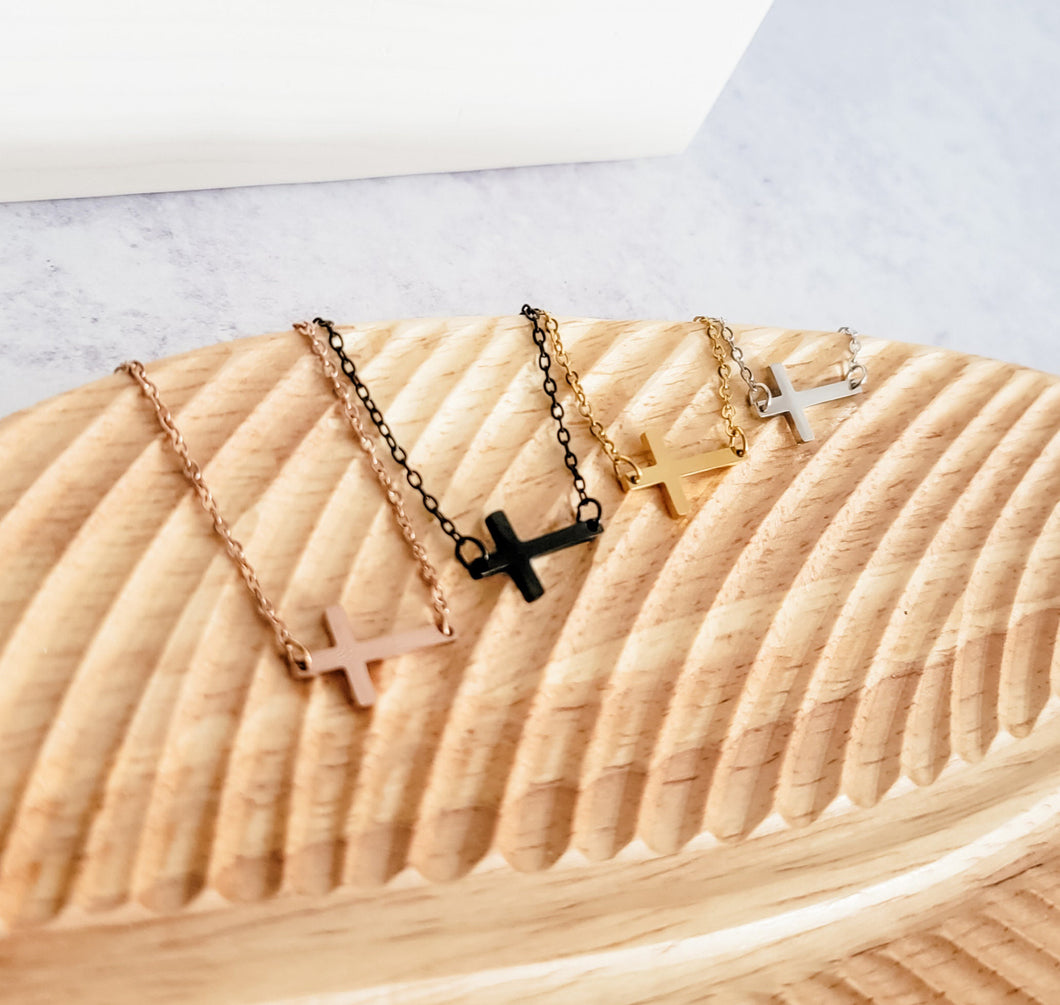 Mini Cross Necklace — Leave Notes at Checkout
