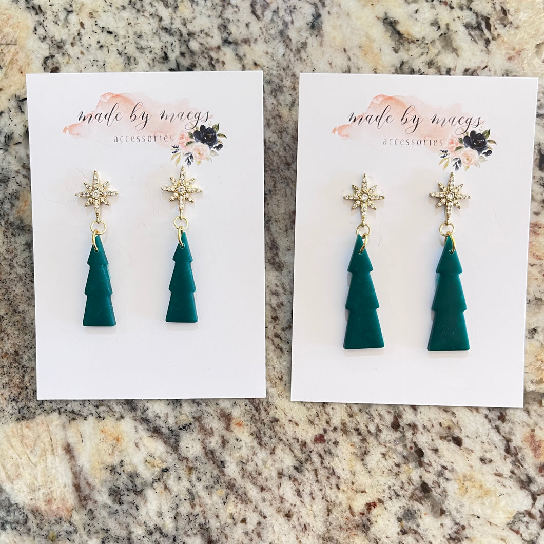 Green Christmas Tree Dangles