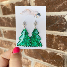 Load image into Gallery viewer, Glitter Christmas Tree Dangles
