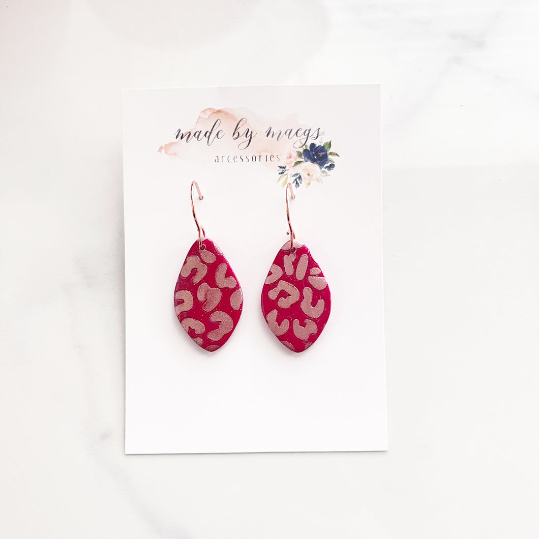 Valentine’s Collection - Burgundy & Rose Gold Skinny Dangles