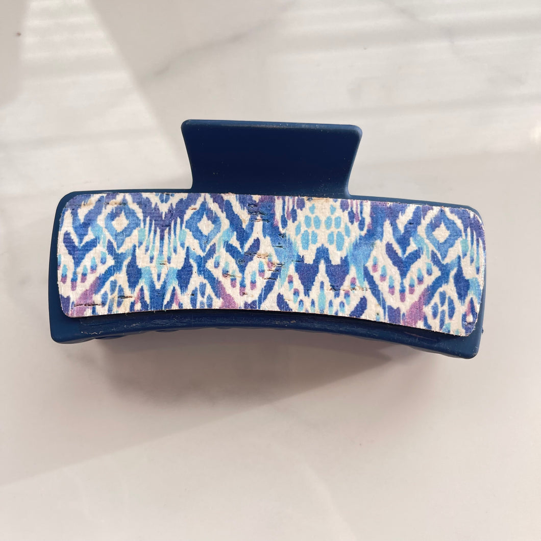 Claw Clip - 4” - Purple and Navy Chevron