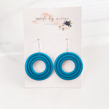 Load image into Gallery viewer, Clay - Deep Sea Blue - Embossed Cutout Circle Dangles
