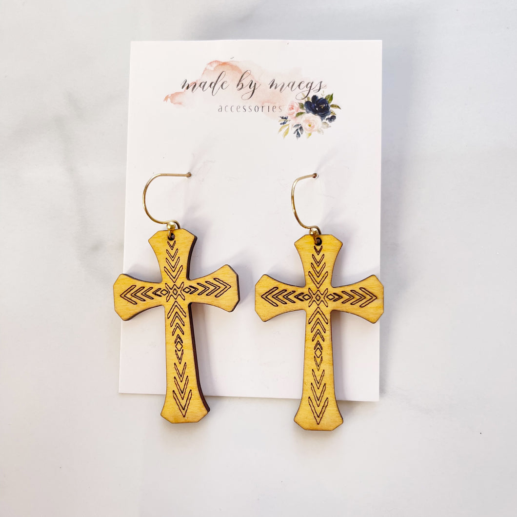 Wooden - Yellow Crosses with Arrows