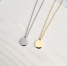 Load image into Gallery viewer, Petite Disc Necklace — Leave Notes at Checkout
