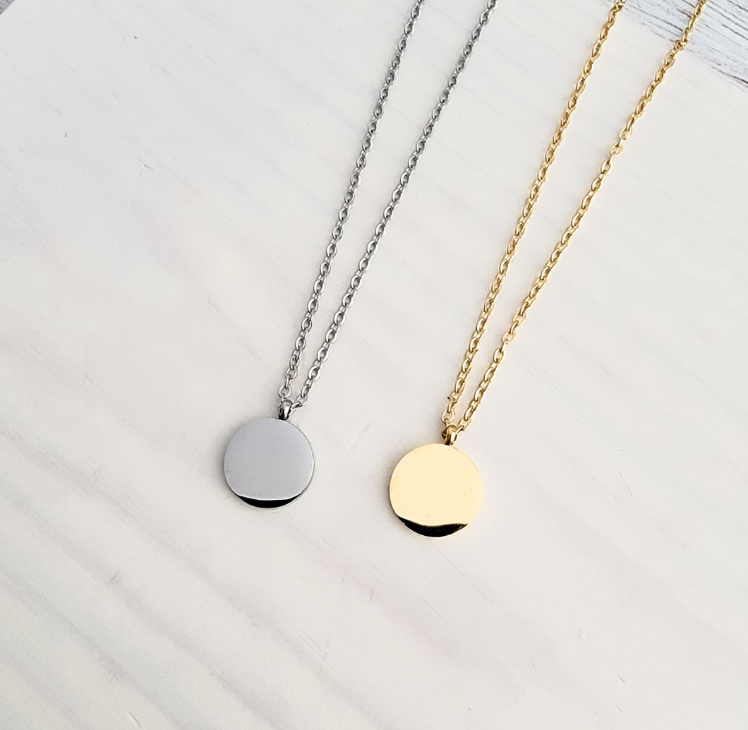 Petite Disc Necklace — Leave Notes at Checkout