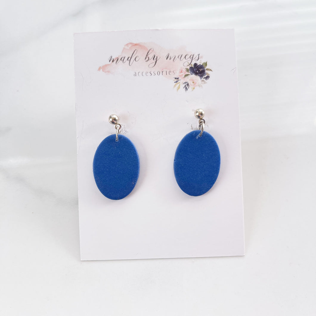 Clay - Blue Oval - Dangles