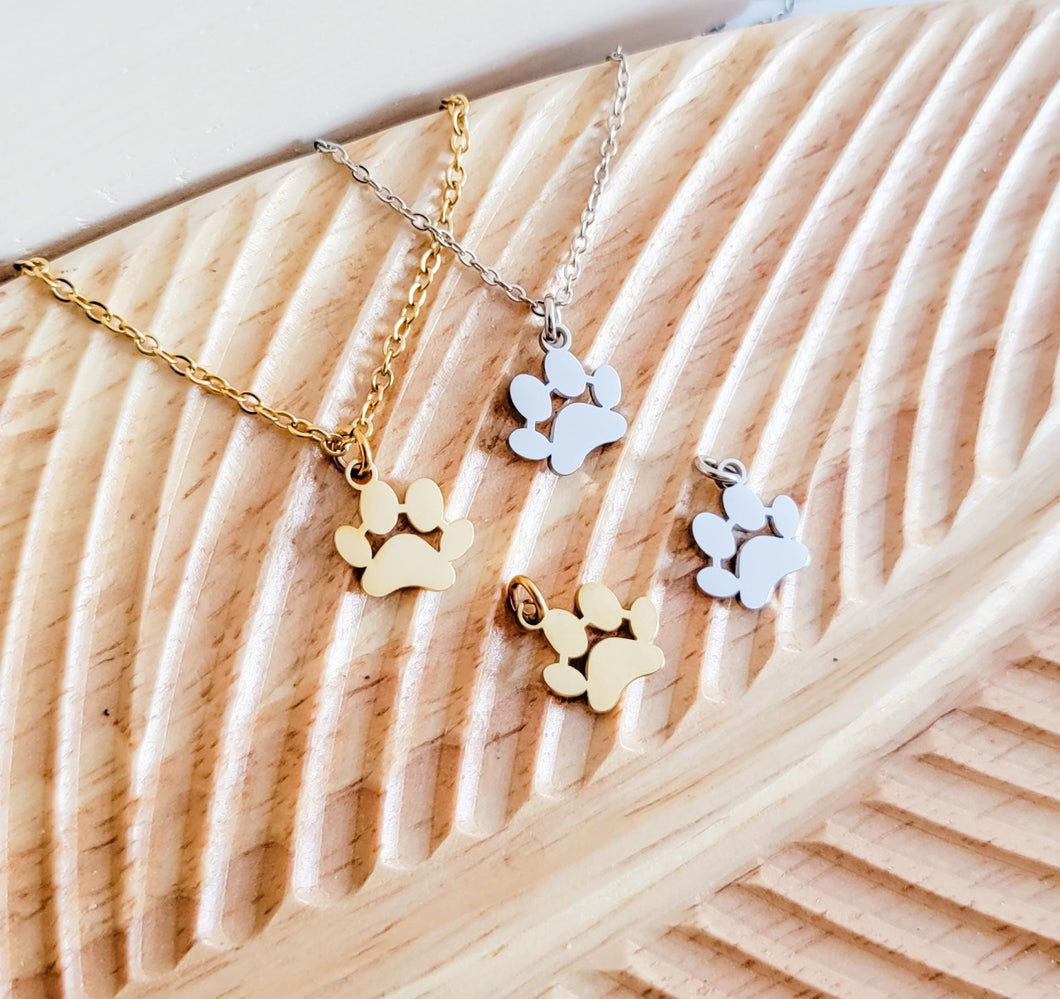 Paw Print Necklaces & Charms — Leave Notes at Checkout