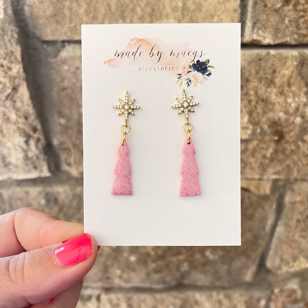 Sparkle Dusty Rose Christmas Tree Dangles