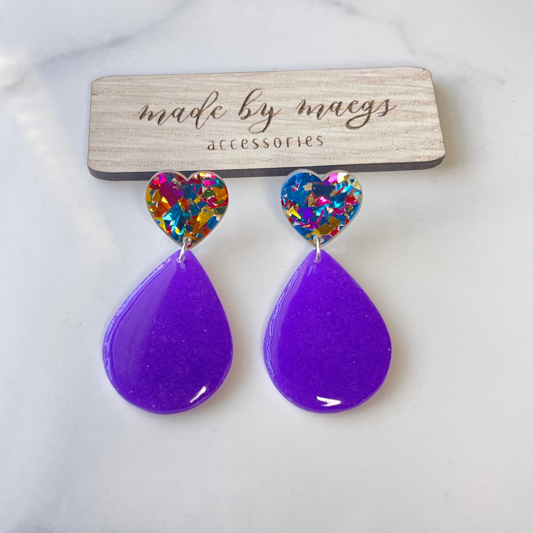 Valentine’s Collection - Translucent Purple Dangles