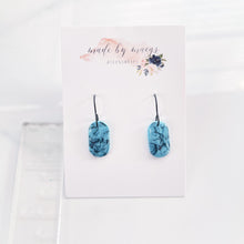 Load image into Gallery viewer, Clay - Light Blue Floral - Oval Dangles
