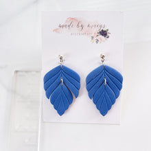 Load image into Gallery viewer, Clay - Blue Feather - Dangles
