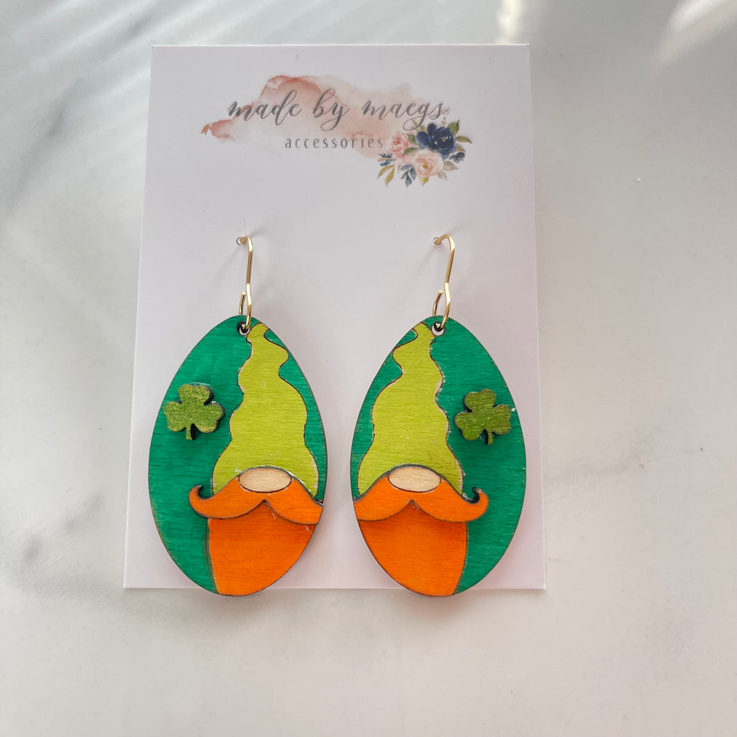 Wooden Gnome Dangles