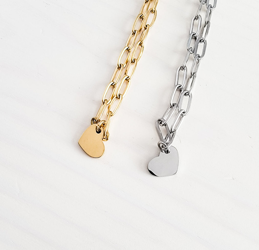 Petite Heart Bracelet — Leave Notes at Checkout