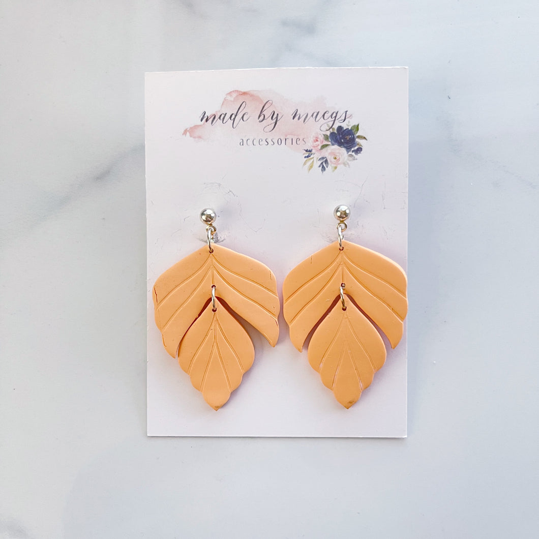 Clay - Dreamsicle Feather - Dangles