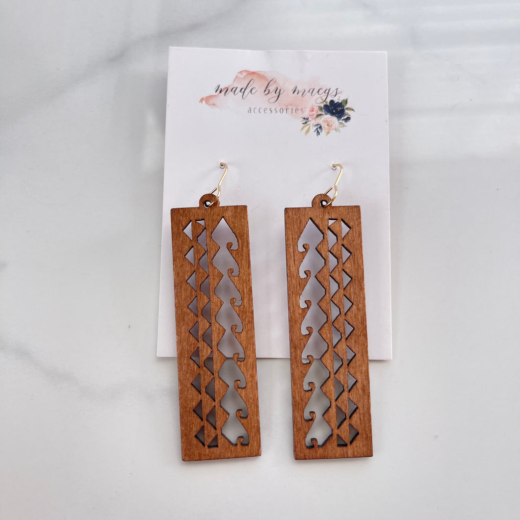 Wooden - Ocean Waves Long Bars - Dangles