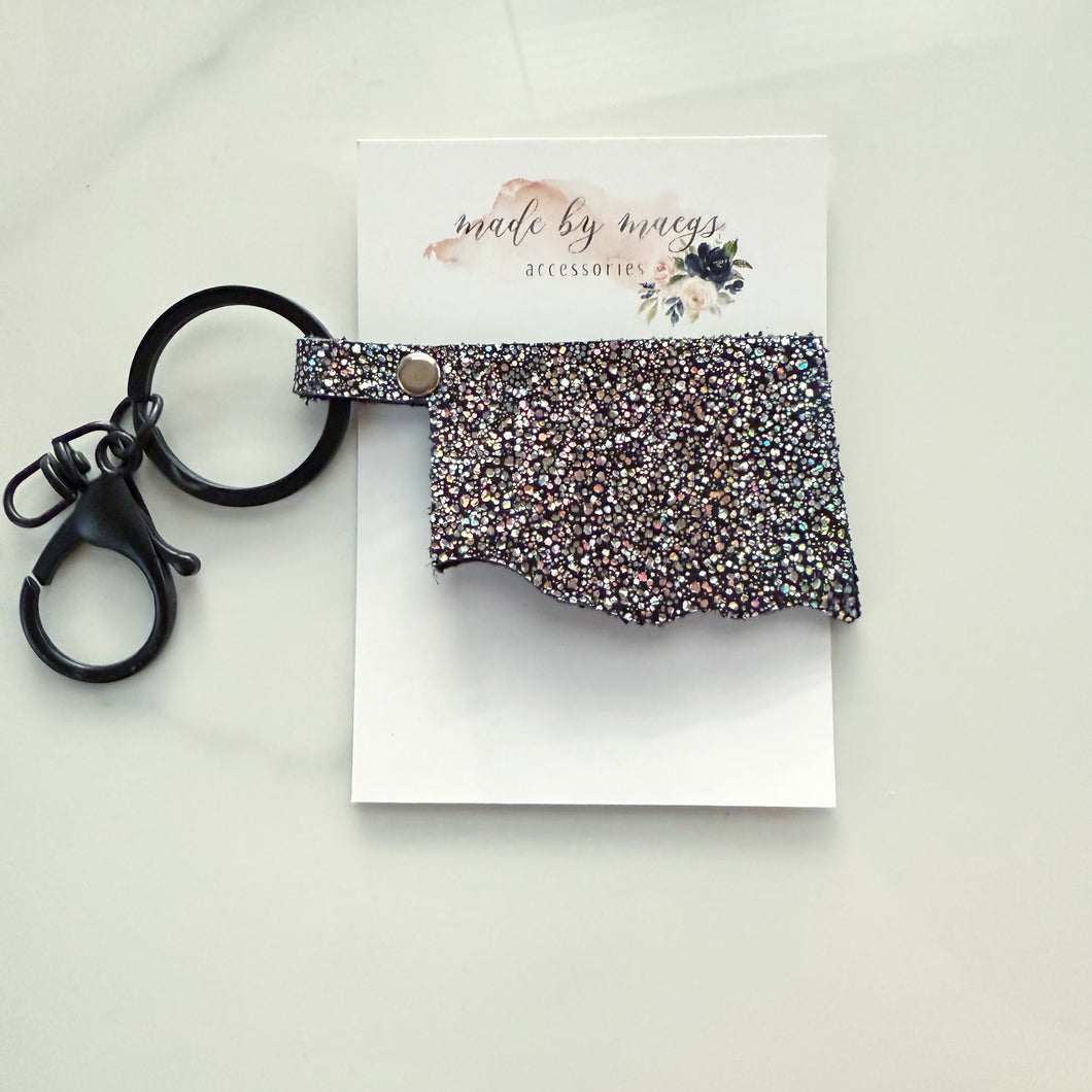 Keychain - Oklahoma - Holographic Sparkle Leather