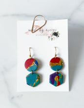 Load image into Gallery viewer, Clay - Jewel Tones - Geometric Dangles
