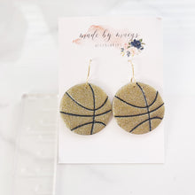 Load image into Gallery viewer, Clay - Gold Basketball - Dangles
