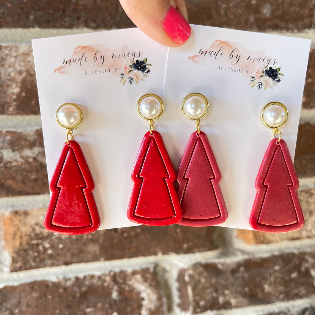 Red Christmas Tree Dangles