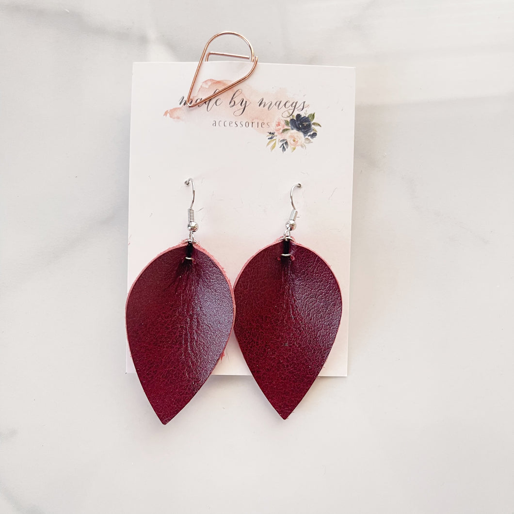 Leather - Crimson - Pinched Drops