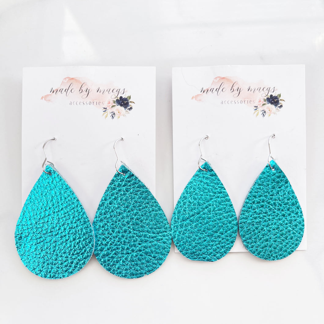 Leather - Metallic Turquoise - Classic Drops