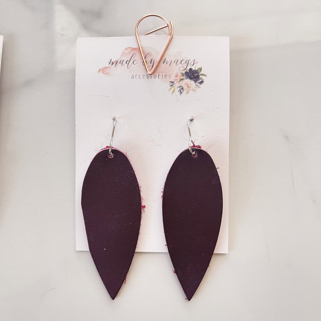 Leather - Burgundy - Dagger Drops