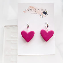 Load image into Gallery viewer, Clay - Pink Heart Macarons - Hoop Dangles
