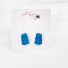 Load image into Gallery viewer, Clay - Blue &amp; Turquoise Leopard - Rectangle Dangles
