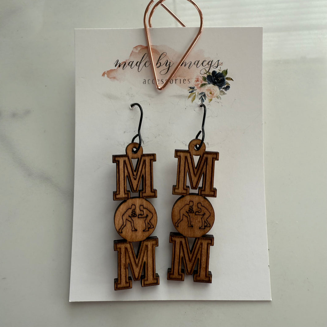 Wooden - Wrestling Mom Dangles