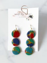 Load image into Gallery viewer, Clay - Jewel Tones - Triple Dot Dangles
