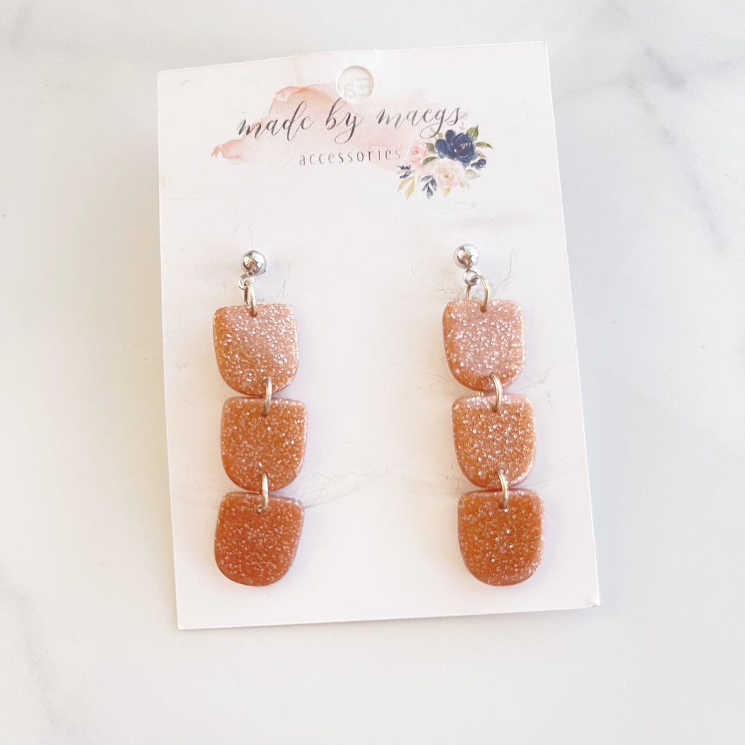 Clay - Rose Gold Triple - Dangles