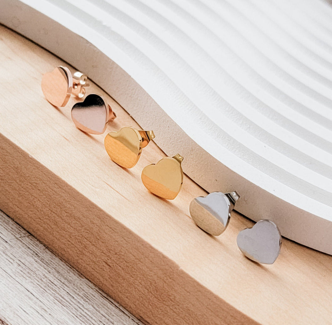 Heart Stud/Post Earrings — Leave Notes at Checkout