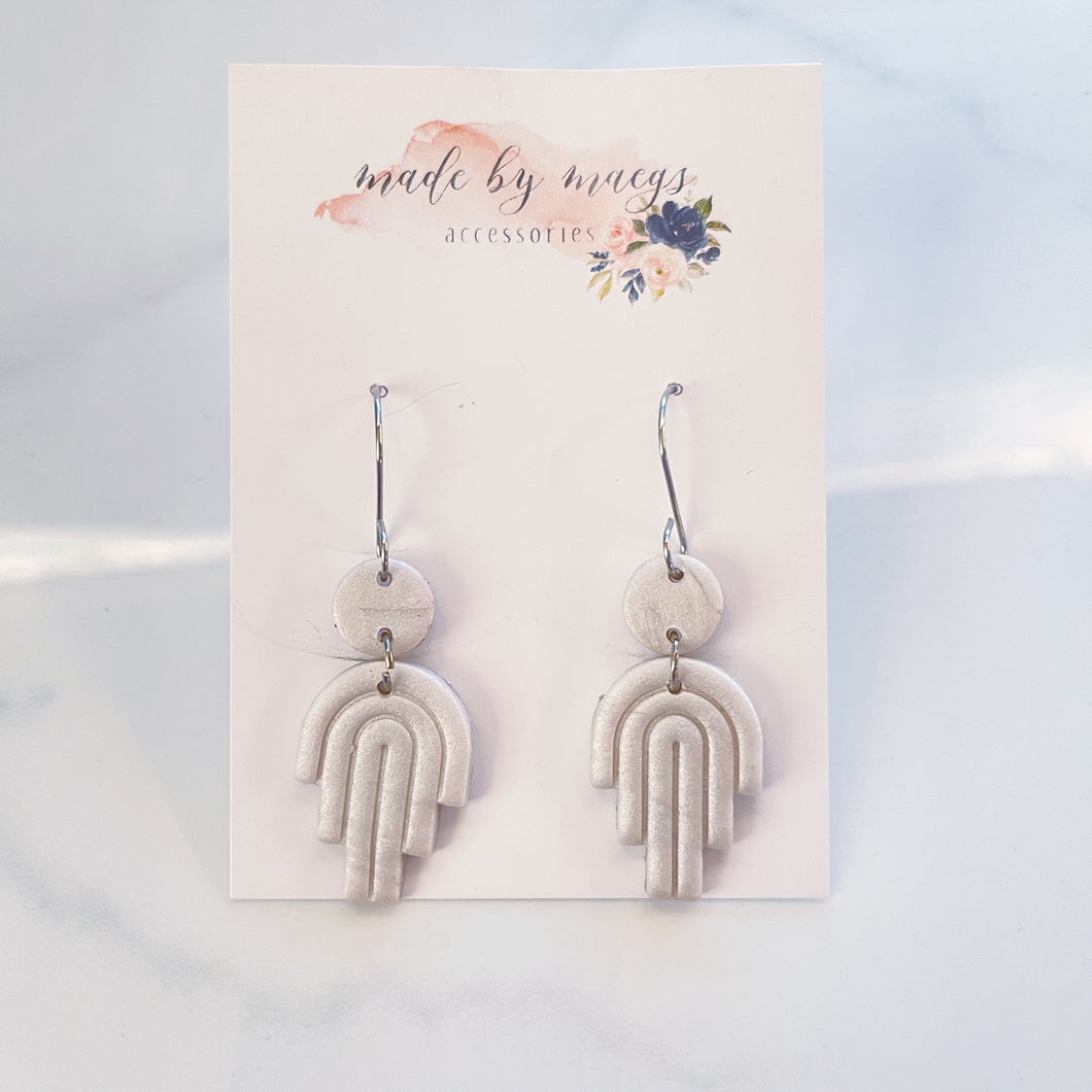 Clay - Pearl - Mini Arches Dangles