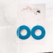 Load image into Gallery viewer, Clay - Deep Sea Blue - Embossed Cutout Circle Dangles
