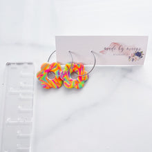 Load image into Gallery viewer, Clay - Neon 6 Petal Swirl Flower - Hoops
