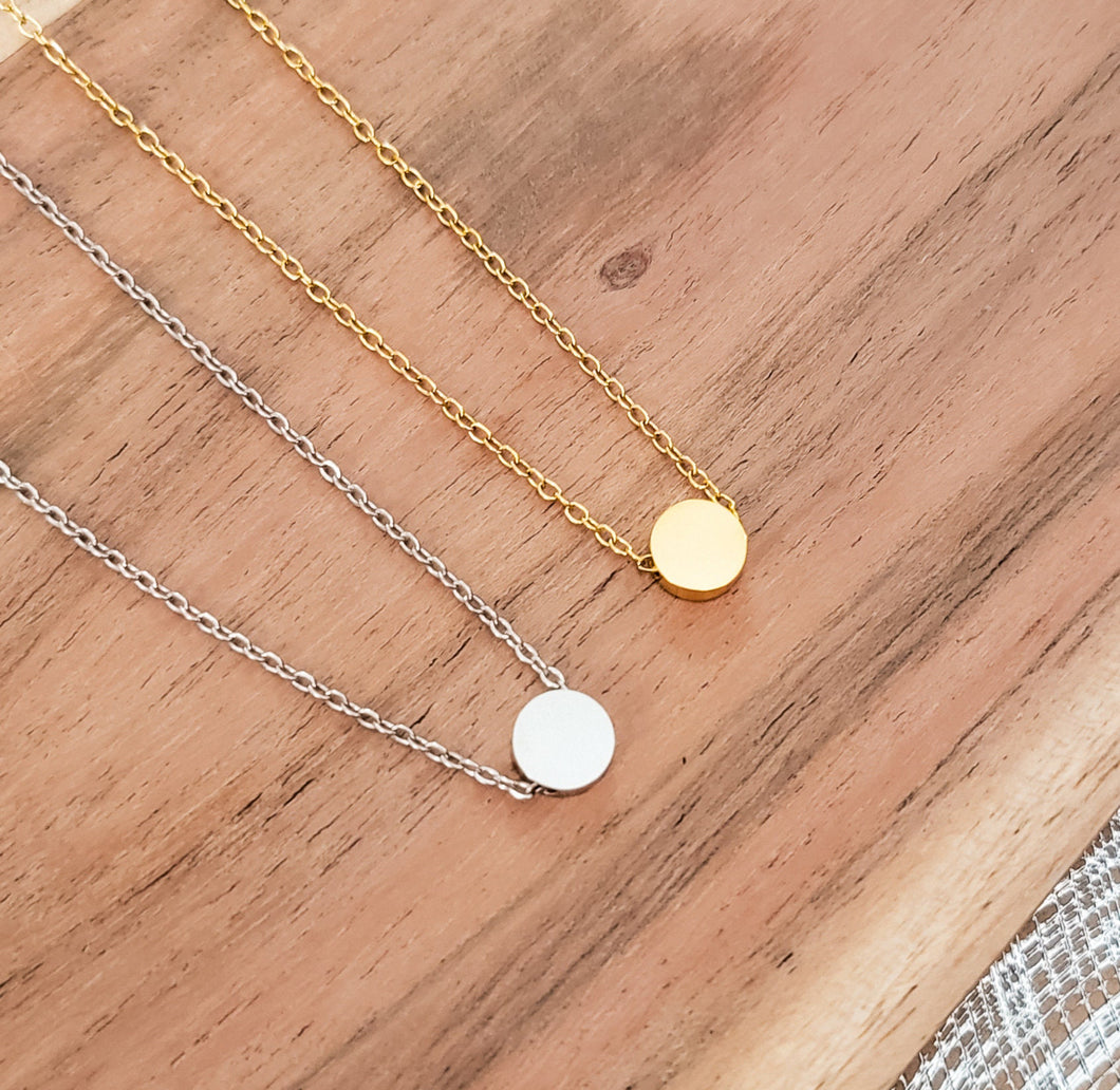 Tiny Circle Necklaces & Charms — Leave Notes at Checkout