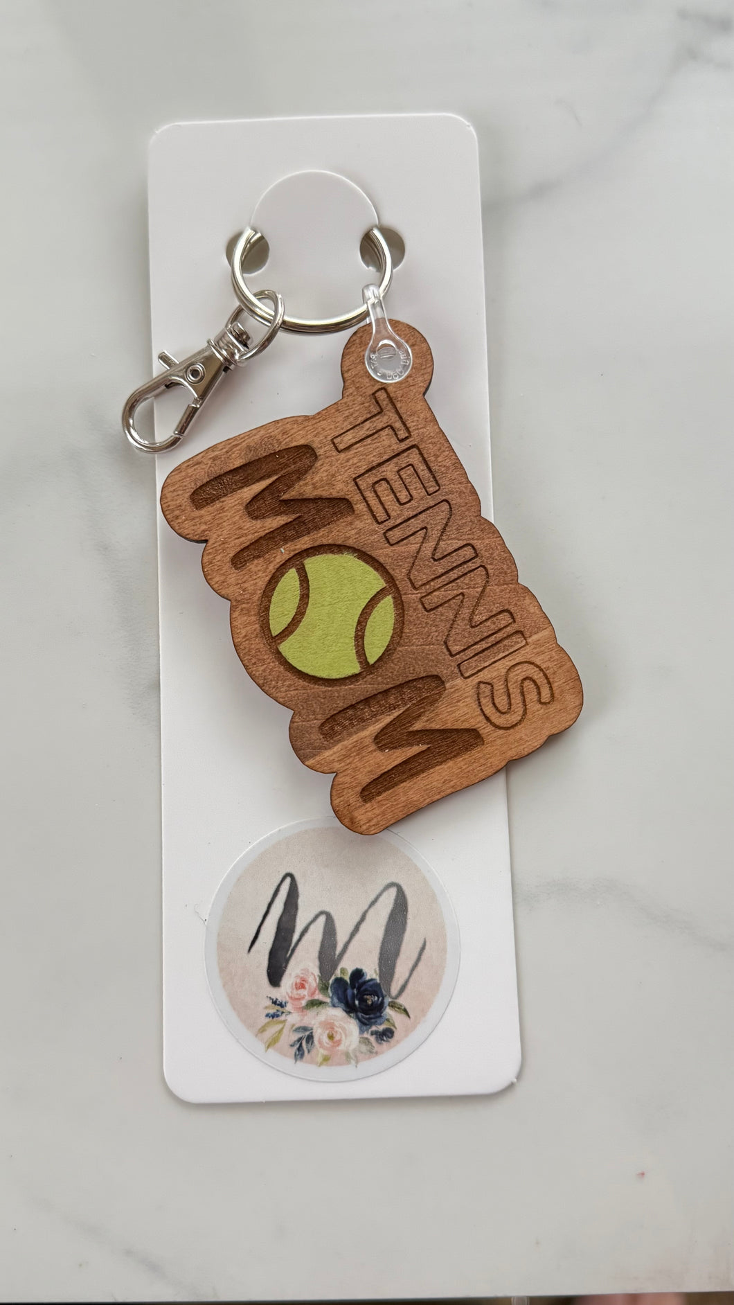 Keychain - Wooden - Tennis Mom