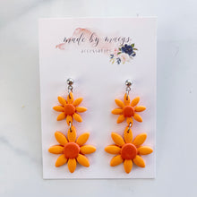 Load image into Gallery viewer, Clay - Orange Daisy - Dangles
